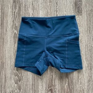 Yogalicious lux blue workout bike shorts 3” inseam